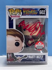 Funko Pop BACK TO FUTURE - MARTY McFLY canada exc #602 SIGNED AUTHENTICATED COA picture