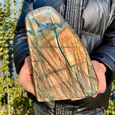 3.75LB Natural Gorgeous Labradorite Quartz Crystal Stone Specimen Healing picture