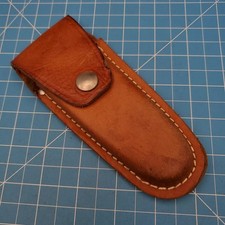 Vintage Leather Folding Blade Pocket Knife Sheath Pouch Holster 6x5.25 picture