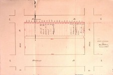 Philadelphia Sansom Walnut 45th St Surveyor Map Property Plan 1800s Antique picture