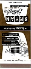 Bryan Building & Loan Assoc. Insured Savings TX Vintage Matchbook Cover TMM25-4 picture