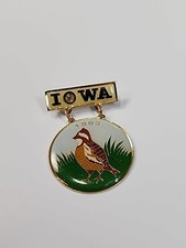 Iowa Lions Club International 1985 Trading Pin 2 Pieces Dangling Pheasant picture