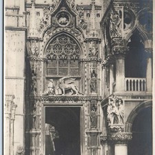 c1910s Venice Italy Doge Palace Porta della Carta Gate RPPC Gothic Architecture picture
