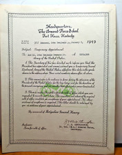 1943 U.S. Ft Knox School Temp Appointment Letter Signed Col. Worthington RRP 570 picture