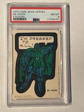 1975 Topps Marvel DR DOOM PSA 8 RC Rookie. Doctor Comic Book Heroes Stickers picture