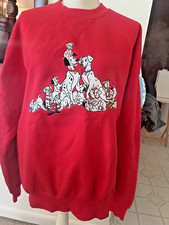 Vintage 90s Disney 101 Dalmatians Embroidered Crewneck Sweatshirt XL Red picture