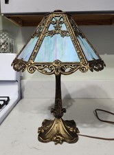 Very Pretty 6 Panel Slag Glass Table Lamp picture