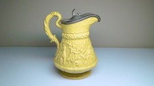 Antique W. Ridgway Stoneware Relief Pitcher Lidded Tankard Jug dated 1835 picture