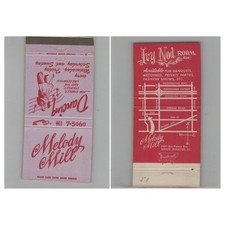 Matchbook Cover Melody Mill North Riverside IL #2 picture