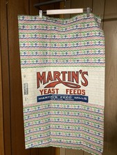 Vtg Martins Yeast Feed Sack Print Cloth/paper Label 100lb New Paris Indiana picture