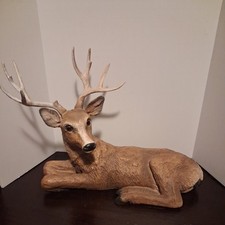 Vintage Homco 12 Point Deer Buck Stag Laying Down Figurine Man Cave Hunter 1984 picture