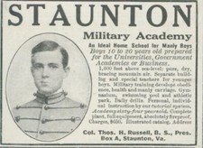 1924 Staunton Military Academy Manly Boys VA Col Thos Russell Vtg Print Ad A1 picture