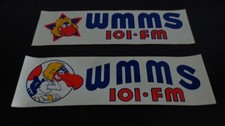 2 VTG. 1970'S ERA WMMS 101 FM CLEVELAND OHIO HOME OF THE BUZZARD BUMPER STICKERS picture