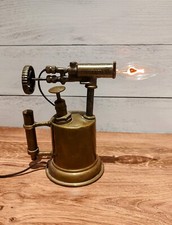 Upcycled Turner Brass Torch Electric Light With Flicker Bulb picture