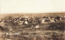 NW Bendon Lake Ann Interlochen MI RPPC 1907 Rare High View of Benzie GHOST TOWN picture