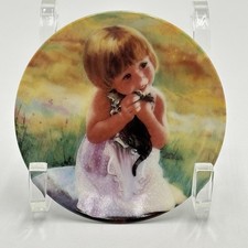 Vintage 1994 Donald Zolan “My Kitty” Miniature Plate Little Girl With Cat picture