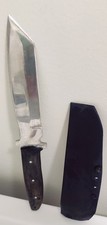 Bowie Hunting Steel Thick Knife & Sheath Mirror Finish Sharpened 13