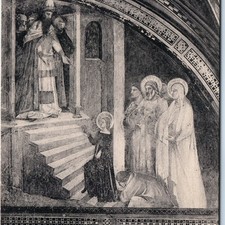 c1910s Florence Italy Santa Maria Novella Giotto Fresco Postcard Virgin Temple picture