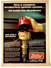 1976 Mallory Unilite Electronic Ignition Print Ad Breakerless Distributor picture