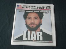 2019 FEBRUARY 21 NEW YORK POST NEWSPAPER-CHICAGO COPS CALL JUSSIE SMOLLETT LIAR picture
