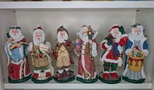 Vintage 1994 Cheryl Ann Santas of the World Complete Set of 6 Resin Figurines - picture