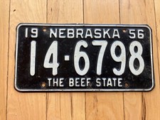1956 Nebraska License Plate picture