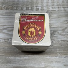 50 Vintage MANCHESTER UNITED Football Soccer Budweiser Beer Pub Coaster Mats UK picture