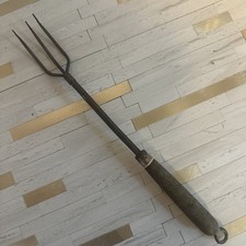 3 Tine Prong Meat Fork Wire Type Grilling Vintage Old HTF Rare picture