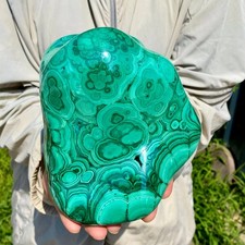 6.28LB Natural glossy Malachite transparent cluster rough mineral sample picture