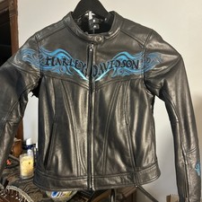 Harley-Davidson Women's Blue Twilight Tribal Leather Jacket Small S 97017-10VW picture