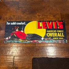 Levi’s “For Solid Comfort” Banner 4FT – Vintage Style 1930s Cowboy Ad Sign picture
