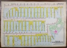 1916 HUDSON RIVER WHARVES Map MANHATTAN NEW YORK CITY NY ~ Old Antique Original picture