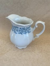 Mitterteich Bavaria Tara Blue Floral Pitcher Creamer Germany Porcelain 5
