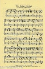 UNIVERSITY OF WISCONSIN Vintage Song Sheet c 1931 