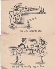 Warrenton VA to La Plata MD  1912  Two Romantic Theme Postcards -- Cobb Shinn picture