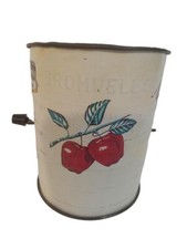 Bromwells Flour Sifter Measuring 3 Cup Metal Apple Design Black Handle Farmhouse picture