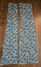 Vintage Feedsack Fabric Novelty Floral Blue Green Pink White picture