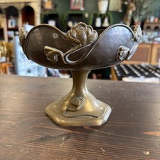 Vintage Bronze Lotus Leaf Compote Centerpiece Pedestal Bowl Michael Goedhuis picture