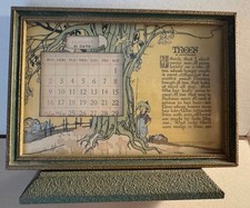 1927 “Trees” Framed Print JOYCE KILMER Calendar w/Standing Frame picture