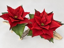 Boehm Porcelain Red Poinsettia 1989 Limited Edition F238 Flower Sculptures #181 picture