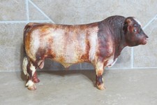 SUPER cool short horn Breyer bull custom on the Charolais mold cow farm vintage picture