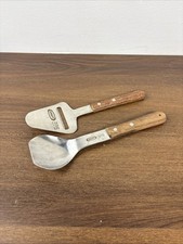 Vtg Vernco Stainless Steel with Wooden Handle Ice Cream Spade & Cheese Grater picture