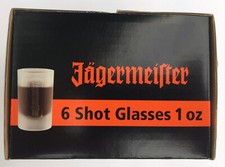 JAGERMEISTER SHOT GLASS SET 6 Jager Shot  Glasses Set GENUINE GERMANY-NEW picture