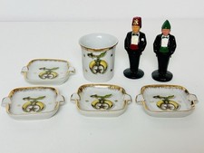 Vintage HB MACKRIDES Shriners Smoke Set & 2 Cast Metal Figures NOS picture