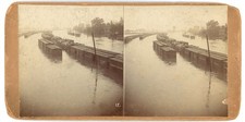 MISSOURI STEREOVIEW - Kansas City - Flooded Railroad Cars - LG Kennedy c1903 picture