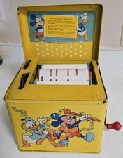 Vintage J. Chein Disneyland Melody Player Tin Litho Music Box Toy – WORKING picture