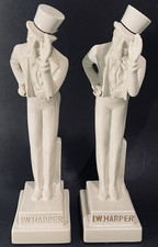 Pair Of Circa 1950's MCM Hall China Co. I W Harper Kentucky Bourbon Decanters. picture