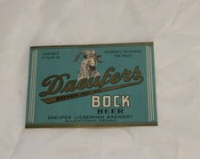 Vintage Daeufers Bock Beer Label   12 ounce IRTP picture