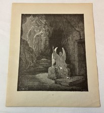 1889 Gustave Dore Bible print ~ THE ANGEL AT THE SEPULCHRE picture