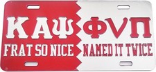 Kappa Alpha Psi Frat So Nice Named It Twice Mirror License Plate [Red/Silver ... picture